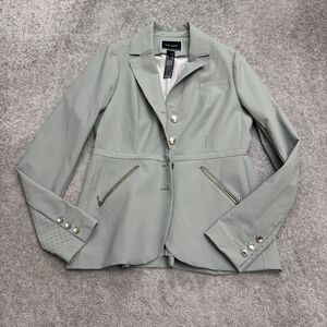 Noel Asmar Equestrian Softshell Blazer Jacket Womens Small Gray Vented Stretch